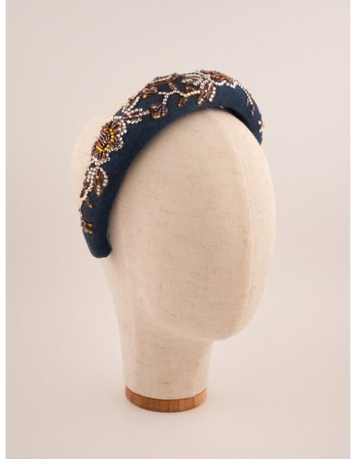 Serre-tête Fleurs d'Ambre - [Serre-têtes Couture] fabriqué à la main en France.