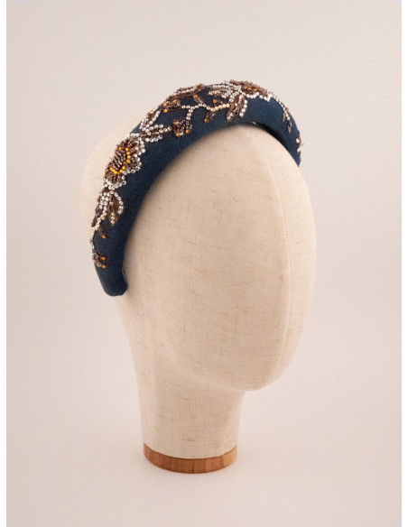 Serre-tête Fleurs d'Ambre - [Serre-têtes Couture] fabriqué à la main en France.