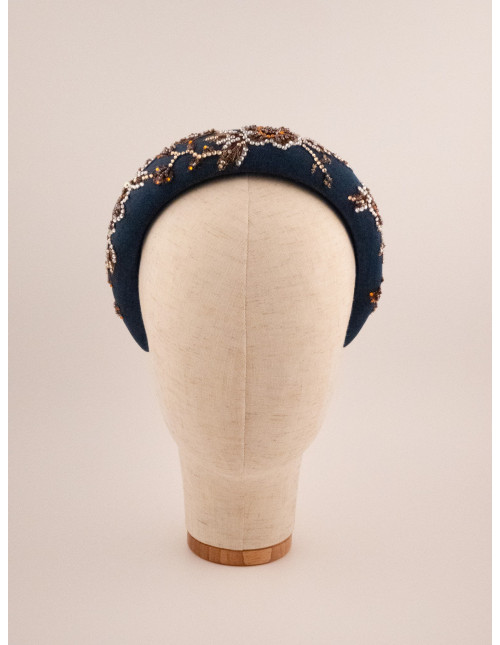 Serre-tête Fleurs d'Ambre - [Serre-têtes Couture] fabriqué à la main en France.