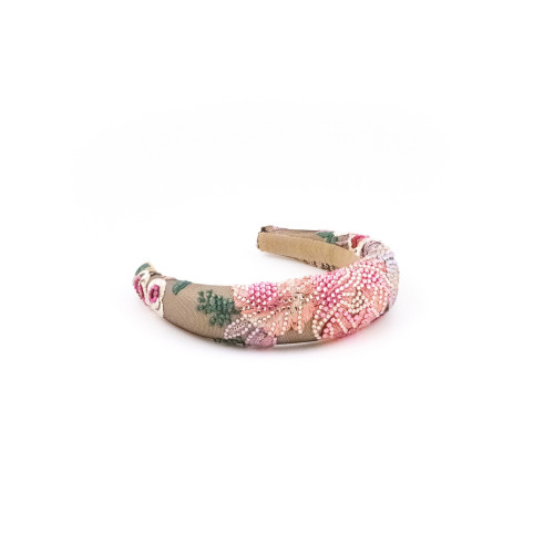 Serre-tête Bouquet de Perles Rosé