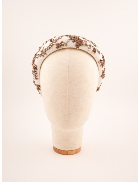 Serre-tête Guirlande Ivoire - [Serre-têtes Couture] fabriqué à la main en France.