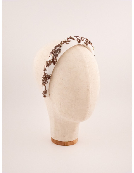 Serre-tête Couronne de Perles - [Serre-têtes Couture] fabriqué à la main en France.