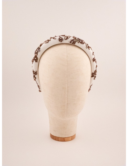 Serre-tête Couronne de Perles - [Serre-têtes Couture] fabriqué à la main en France.