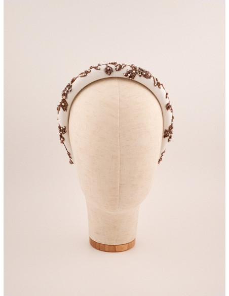 Serre-tête Couronne de Perles - [Serre-têtes Couture] fabriqué à la main en France.