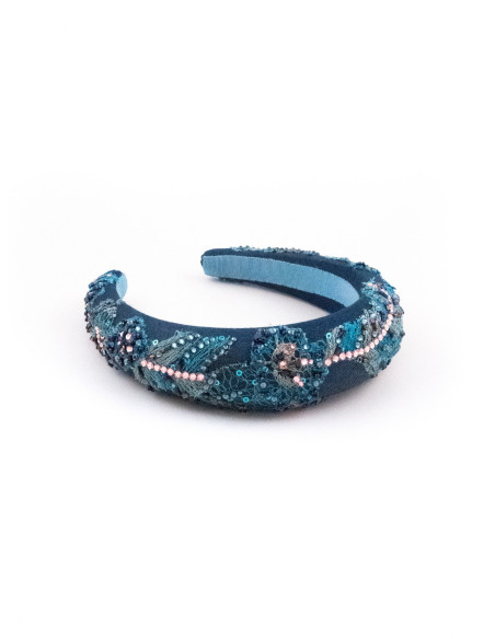 Serre-tête Océan de Perles - [Serre-têtes Couture] fabriqué à la main en France.