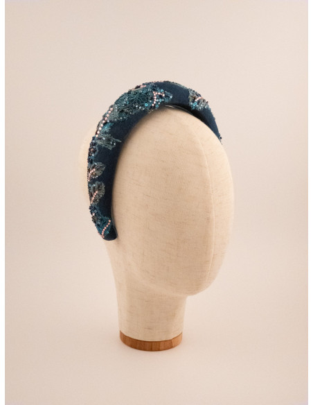 Serre-tête Océan de Perles - [Serre-têtes Couture] fabriqué à la main en France.