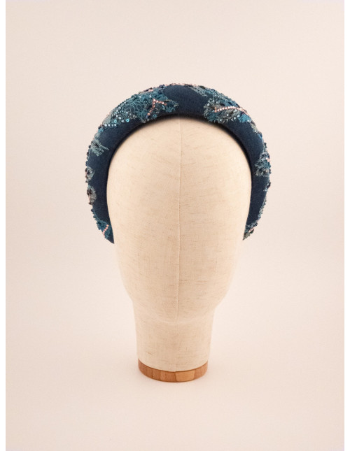 Serre-tête Océan de Perles - [Serre-têtes Couture] fabriqué à la main en France.