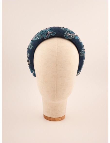 Serre-tête Océan de Perles - [Serre-têtes Couture] fabriqué à la main en France.