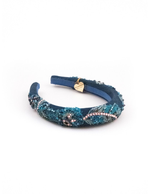 Serre-tête Vagues Bleu Nuit - [Serre-têtes Couture] fabriqué à la main en France.