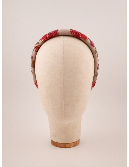 Serre-tête Pétales de Feu - [Serre-têtes Couture] fabriqué à la main en France.