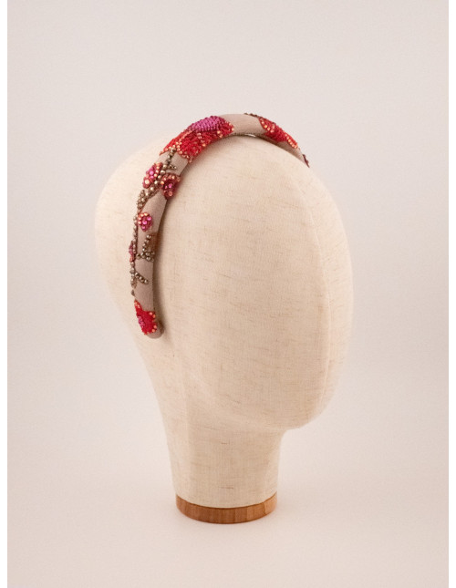 Serre-tête Pétales de Feu - [Serre-têtes Couture] fabriqué à la main en France.