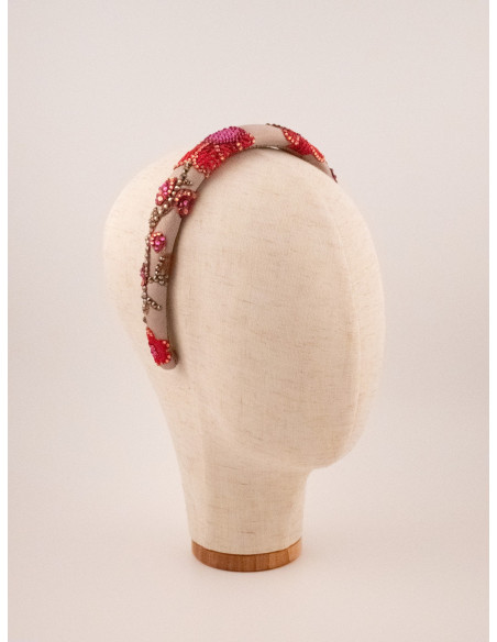 Serre-tête Pétales de Feu - [Serre-têtes Couture] fabriqué à la main en France.