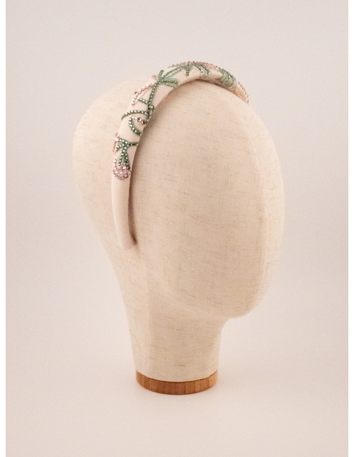 Serre-tête Lierre Pastel - [Serre-têtes Couture] fabriqué à la main en France.