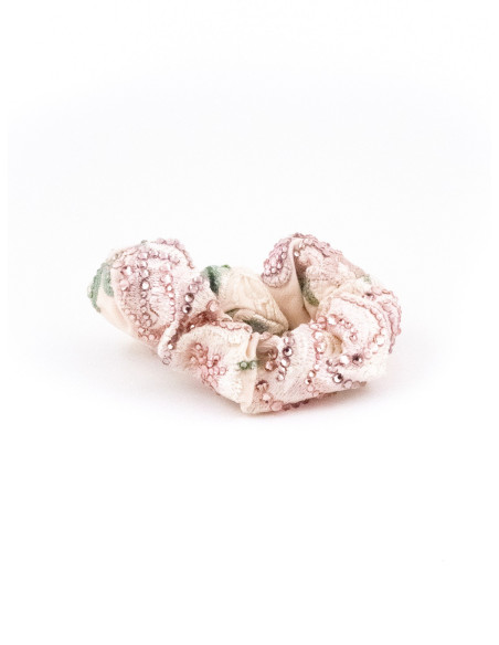 Chouchou Rosier Pastel - [Chouchous Couture] fabriqué à la main en France.