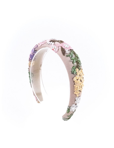 Serre-tête Papillon Parme - [Serre-têtes Couture] fabriqué à la main en France.