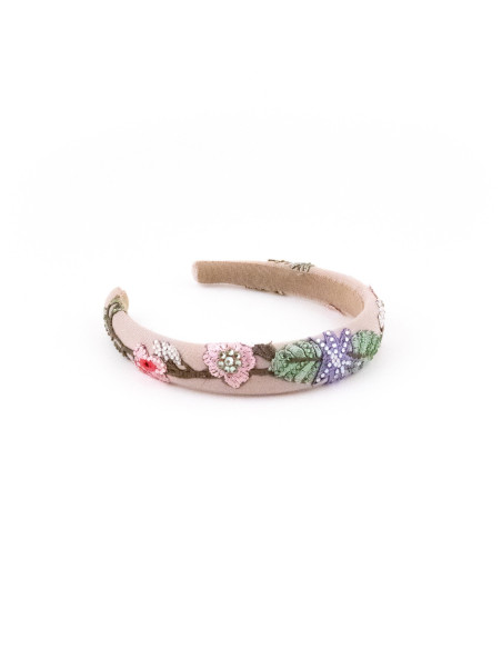 Serre-tête Bouquet Printanier - [Serre-têtes Couture] fabriqué à la main en France.