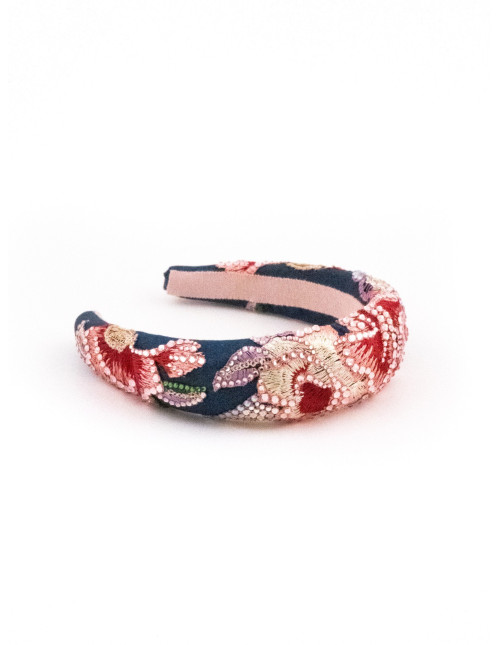 Serre-tête Floraison Nocturne - [Serre-têtes Couture] fabriqué à la main en France.