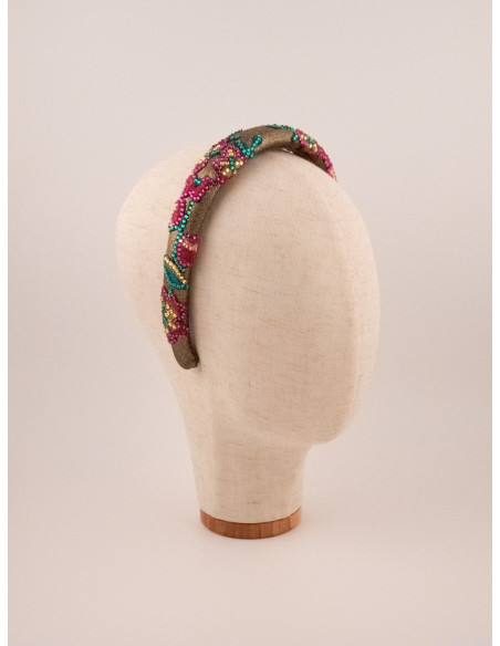 Serre-tête Confettis Dorés - [Serre-têtes Couture] fabriqué à la main en France.