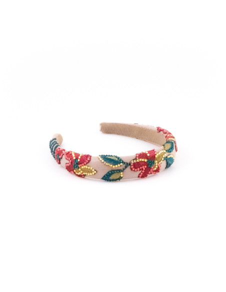 Serre-tête Feuillage Multicolore - [Serre-têtes Couture] fabriqué à la main en France.