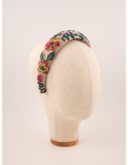 Serre-tête Feuillage Multicolore - [Serre-têtes Couture] fabriqué à la main en France.