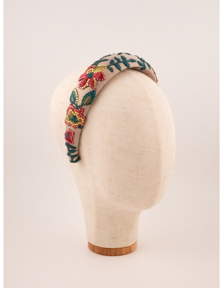 Serre-tête Feuillage Multicolore - [Serre-têtes Couture] fabriqué à la main en France.