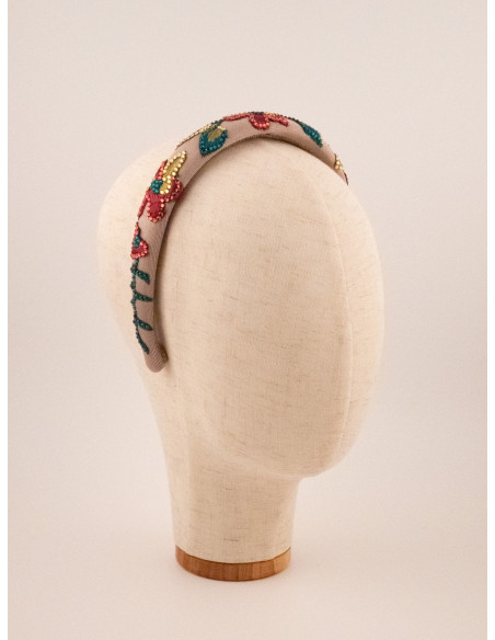 Serre-tête Feuillage Multicolore - [Serre-têtes Couture] fabriqué à la main en France.