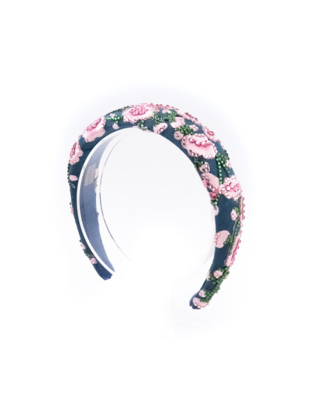 Serre-tête Parterre Fleuri - [Serre-têtes Couture] fabriqué à la main en France.