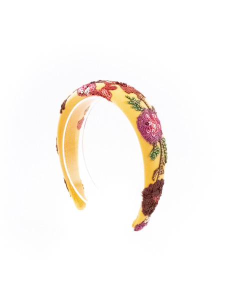 Serre-tête Couronne Safran - [Serre-têtes Couture] fabriqué à la main en France.