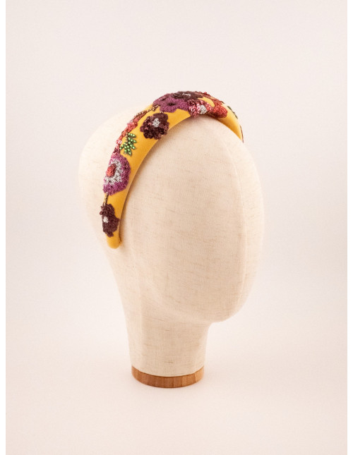 Serre-tête Couronne Safran - [Serre-têtes Couture] fabriqué à la main en France.