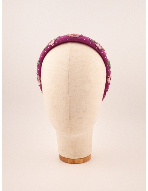 Serre-tête Violette Enchantée - [Serre-têtes Couture] fabriqué à la main en France.