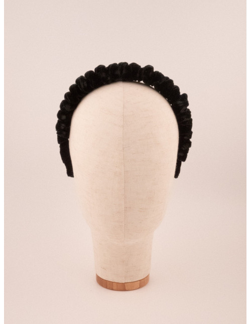 Serre-tête Torsade Velours Noir - [Serre-têtes Couture] fabriqué à la main en France.