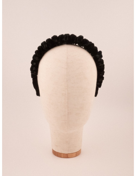 Serre-tête Torsade Velours Noir - [Serre-têtes Couture] fabriqué à la main en France.