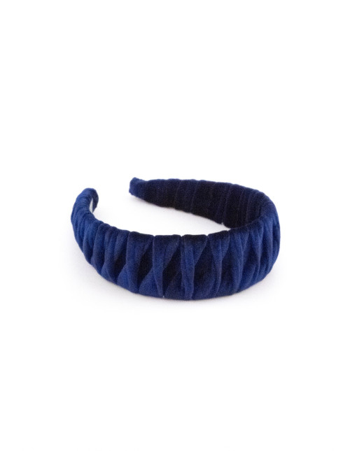 Serre-tête Plissé Bleu Marine - [Serre-têtes Couture] fabriqué à la main en France.