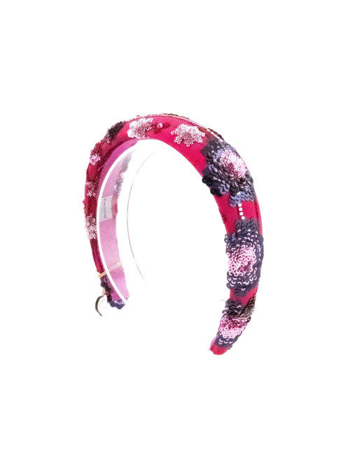 Serre-tête Fleurs de Cerisier - [Serre-têtes Couture] fabriqué à la main en France.