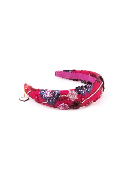 Serre-tête Fleurs de Cerisier - [Serre-têtes Couture] fabriqué à la main en France.