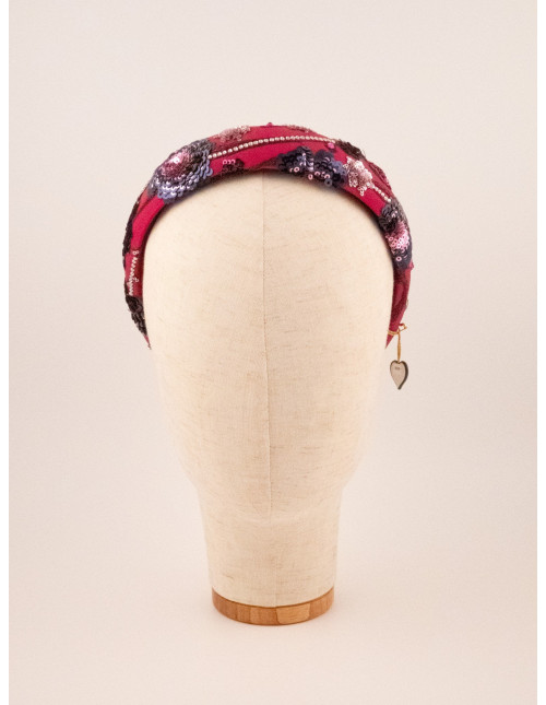 Serre-tête Fleurs de Cerisier - [Serre-têtes Couture] fabriqué à la main en France.