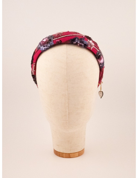 Serre-tête Fleurs de Cerisier - [Serre-têtes Couture] fabriqué à la main en France.