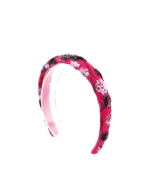 Serre-tête Rubis Brodé - [Serre-têtes Couture] fabriqué à la main en France.
