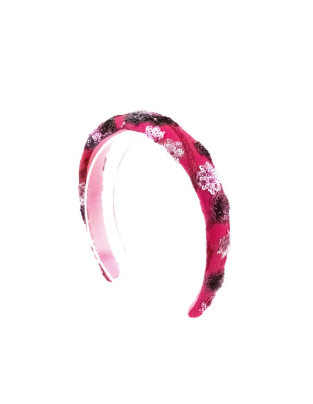 Serre-tête Rubis Brodé - [Serre-têtes Couture] fabriqué à la main en France.