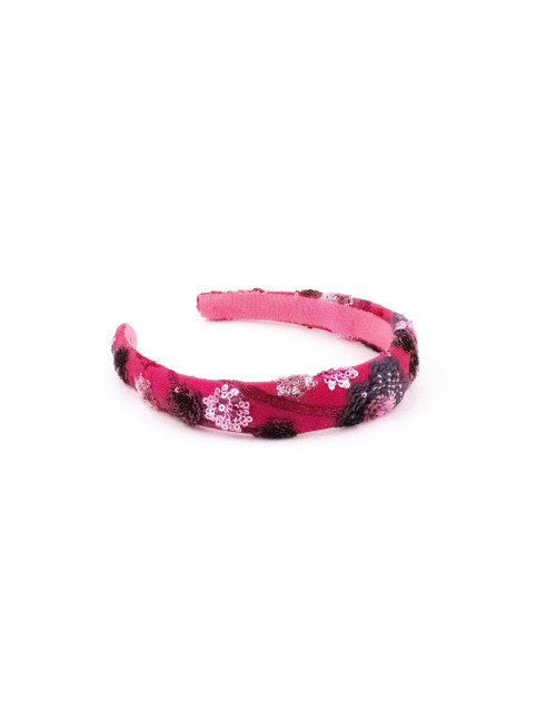 Serre-tête Rubis Brodé - [Serre-têtes Couture] fabriqué à la main en France.