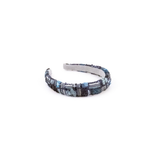 Serre-tête Perles Bleu Gris