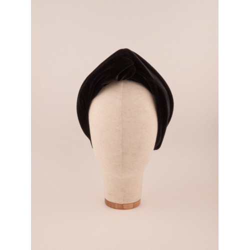 Bandeau Turban Velours Noir