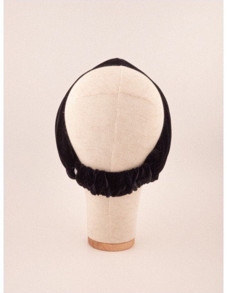 Bandeau Turban Velours Noir - [Bandeaux Couture] fabriqué à la main en France.