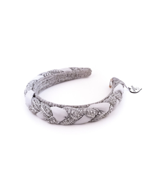 Bandeau Tresse Argentée - [Bandeaux Couture] fabriqué à la main en France.